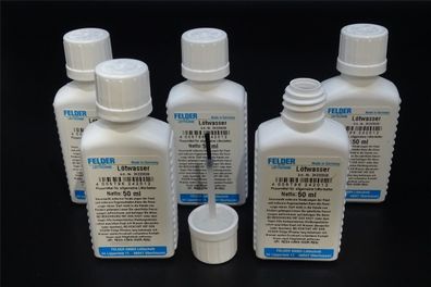 5x 50ml Lötwasser mit Pinsel Felder Flussmittel für allgemeine Lötarbeiten Löten