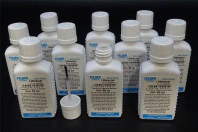 10x 50ml Lötwasser mit Pinsel Felder Flussmittel für allgemeine Lötarbeiten