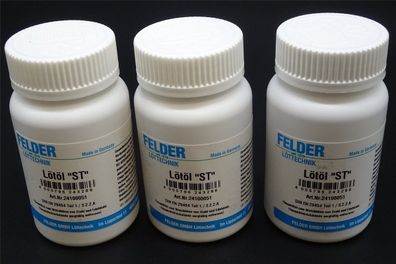 3x 100ml Lötöl "ST" Felder V2A V4A Stahl Edelstahl Flussmittel Lötmittel Löten