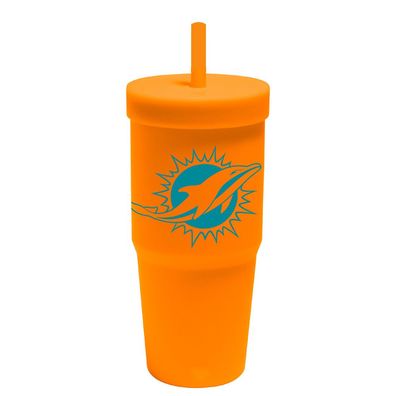 NFL Miami Dolphins Trinkbecher Tumbler Strohhalm 940ml Silikon 10943156368