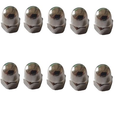 10x Hutmutter M6 DIN1587 A2 Edelstahl hohe Form