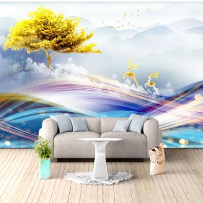 Feng Shui 3D Wandbild Glück & Reichtum Wohnzimmer Vlies Fototapete 10130
