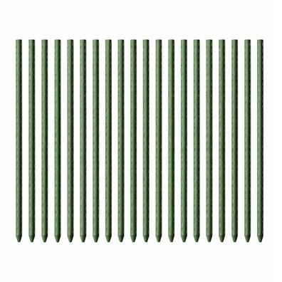Toboli 20x Pflanzstäbe grün 90cm Ø11mm Rankstab Metall Kunststoff Tomatenstange