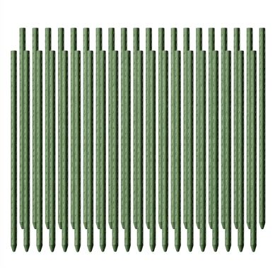 Toboli 40x Pflanzstäbe grün 150cm Ø11mm Rankstab Metall Kunststoff Tomatenstange