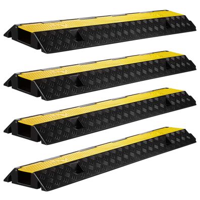 Wiltec Kanal Kabelbrücke 4St. 15t 30km/h Überfahrschutz 98x26x6,5cm Kabelkanal