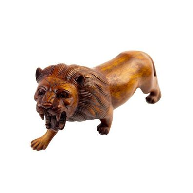 Löwe aus Holz, Soar-Wood, Dekofigur, Holz-Figur, Größe ca. 30 cm