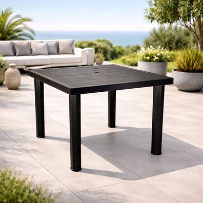 Gartentisch Outdoortisch Kunststoff Wetterfest Anthrazit Balkon L80xB75xH72cm