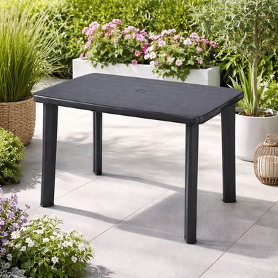 Gartentisch 100x70cm Kunststoff Balkontisch Anthrazit Terrassentisch Outdoor