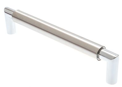 Möbelgriff BA 160mm Design Küchengriff zweifarbig Edelstahloptik & Chrom modern