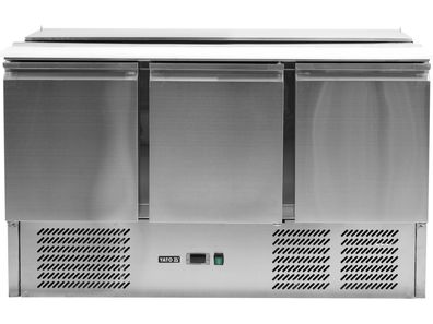 Kühltisch mit 3 Türen und Abdeckung, 240W, 368L, 1365 x 700 x 876mm