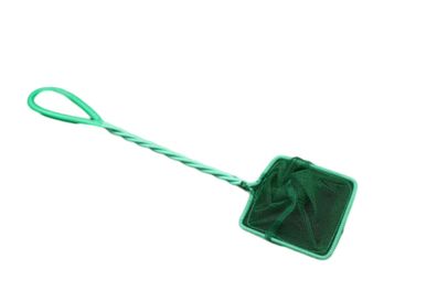 Aquarienkescher Fischfangnetz in Grün 10 x 8 cm / Stiel: 23 cm