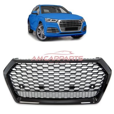 Upgrade "Plus" Sportgrill / Kühlergrill für Audi Q5 FY 17-20 Hochglanz Schwarz in W
