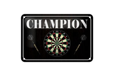 Blechschild Darts Champion, 3 versch Größen, Spruch Hobby