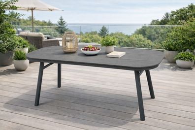 Destiny Esstisch SAN MARINO halboval 180x90x74cm, grau