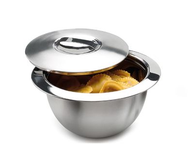 WEIS Ø 30 cm Edelstahl Thermoschüssel mit Deckel 3 L Küchenschüssel 24030