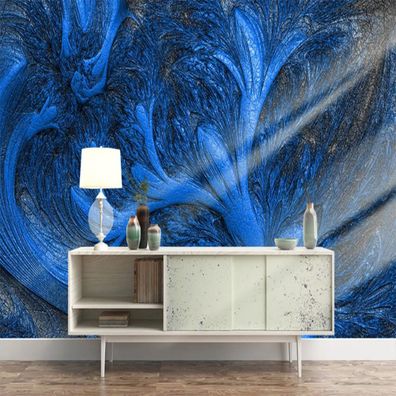 Premium Royalblau Wandpaneel Optik Vlies Fototapete 10143
