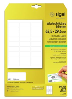 Sigel Wiederablösbares Etikett 675Et LA210
