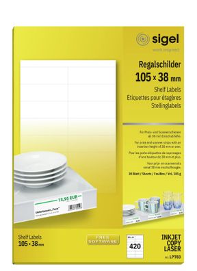 Sigel Regalschild 105x38mm 170g 420St LP783