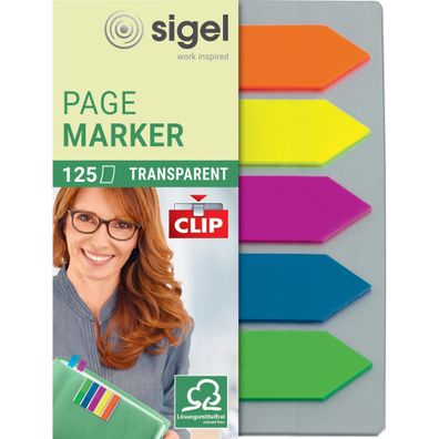 Sigel Haftmarker Folie mit Clip 52x82mm HN611