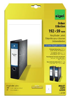 Sigel Ordner Etikett ws 100Et LA420
