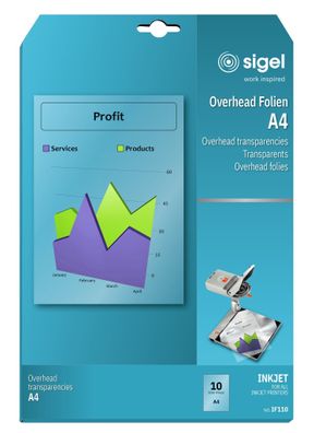 Sigel Inkjetfolie A4 transparent 10Bl IF110
