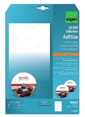 Sigel CD-/DVD Etikett ws 50Et Inkjet LA501