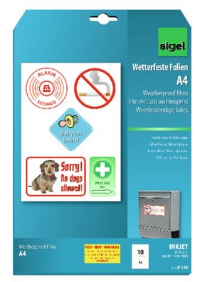 Sigel Inkjetfolie wetterfest A4 10Bl IF140