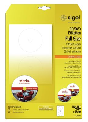 Sigel CD-/DVD Etikett ws 50Et LA505