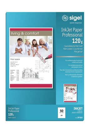 Sigel Inkjetpapier A4 120g hochweiß 50Bl IP182