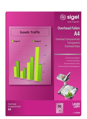 Sigel Farb Laser Kopierfolie A4 50Bl LF620