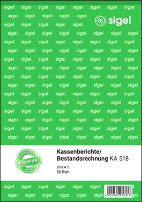 Sigel Kassenbericht A5 50Bl KA518