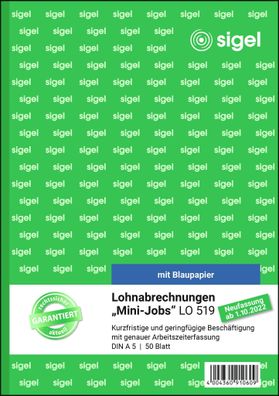 Sigel Lohnabrechnung A5 50Bl LO519