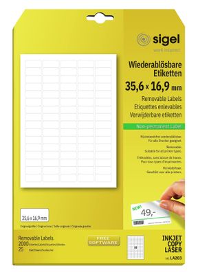 Sigel Wiederablösbares Etikett 2000Et LA203