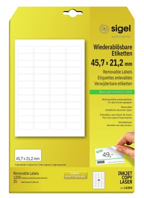 Sigel Wiederablösbares Etikett 1200Et LA204