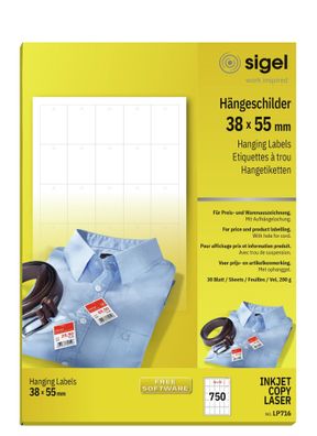Sigel Hängeschild 38x55mm 200g 750St LP716