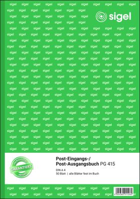 Sigel Posteingangs/ausgangsbuch A4 50Bl PG415
