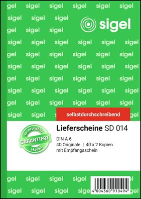 Sigel Lieferschein A6 SD 3x40Bl SD014
