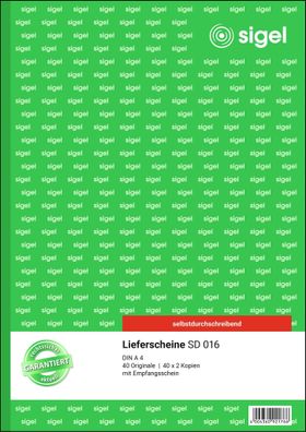 Sigel Lieferschein A4 SD 3x40Bl SD016