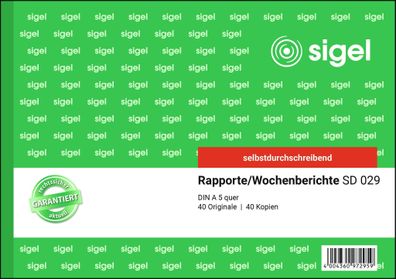Sigel Rapport/Wochenbericht A5q 2x40Bl SD SD029