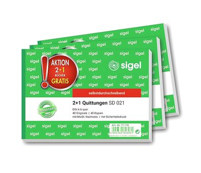 Sigel 2 + 1 (gratis) Aktion Quittung SD021 T1178