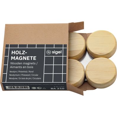 Sigel Holz-Magnet rund Pinienholz BA210
