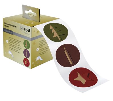Sigel Weihnachts-Rollensticker 200St CS122