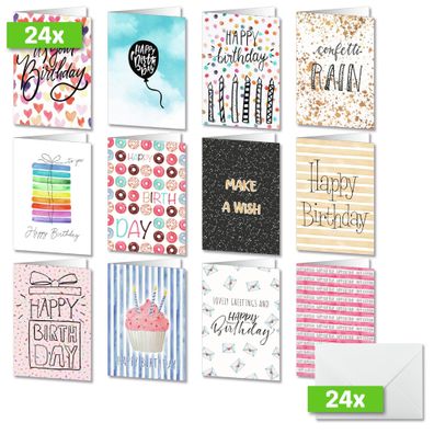 Sigel Geburtstags-Faltkarten-Set A6 (A5) DS705