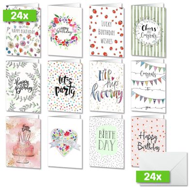 Sigel Geburtstags-Faltkarten-Set A6 (A5) DS704