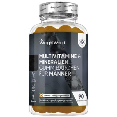 WeightWorld Multivitamin Gummies für Männer- Mit Maca, Zink, Vitamin C, 12, Selen