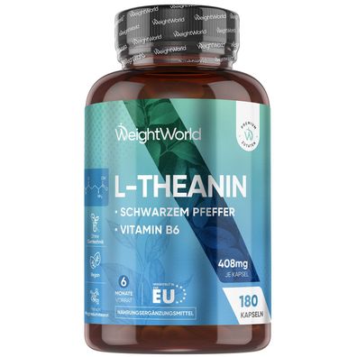 L-Theanin Aminosäure mit Zitronenmelisse 500mg -180 Kapseln für 6 Monate- WeightWorld