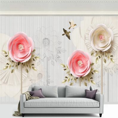 3D Blumen Wandtapete - Modern & Elegant Wanddekoration 10171