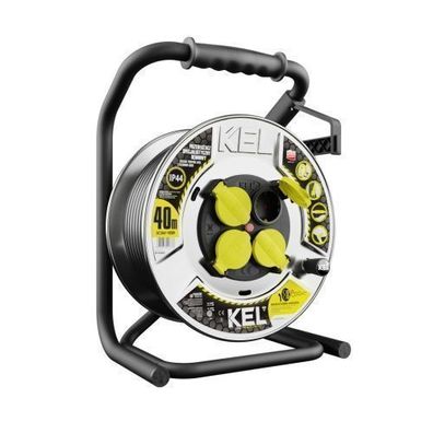Kabeltrommel Verlängerungskabel 4x2P + PE Schuko IP44 16A 3x2,5 40m