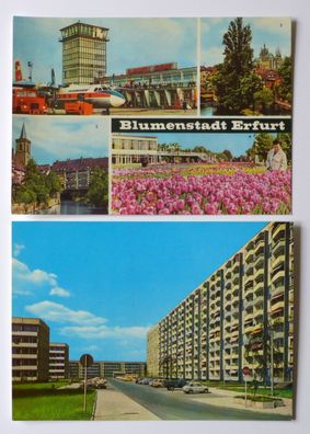 2 AK Erfurt DDR Ansichtskarte