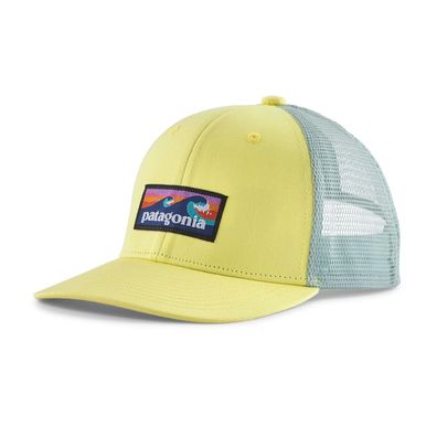Patagonia Kids Snapback Trucker Cap boardshort logo: lemon zest